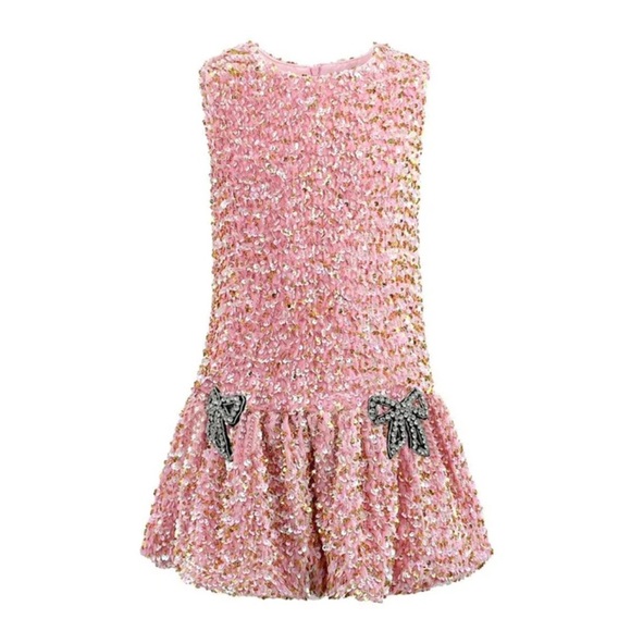 Lola and the boys, Rosie, Bose, pink sequin sparkle dress size 14 - Picture 1 of 3